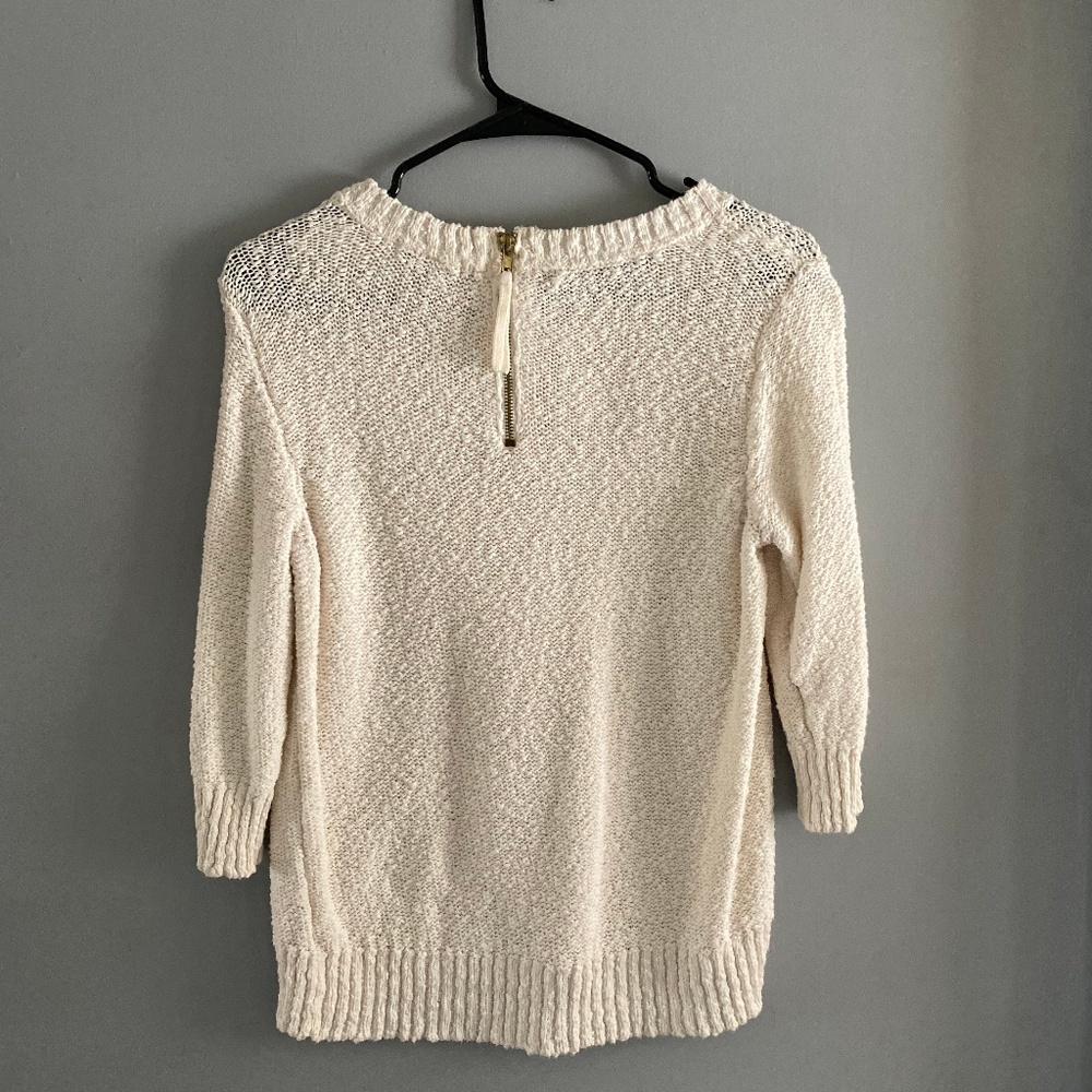 3/4 Sleeve Cream Sweater